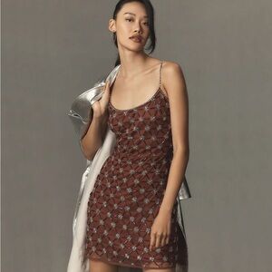 Mac Duggal Nutmeg Geometric Embellished Dress